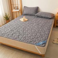 Waterproof Mattress Topper with Elastic Band Quilted Protector Pad Bedspread Winter Mattress Cover for Single/Double Bed 140/160 120x200cm pilka