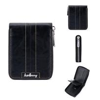 Baellerry European and American Style Men's Short RFID Wallet Fashion Billfold Zipper Coin Purse Pu Leather Card Holder juoda