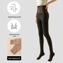 High-Waist Autumn/Winter Floral Leggings with Velvet Nude Pantyhose Effect 80g Spring/Autumn (20°C)