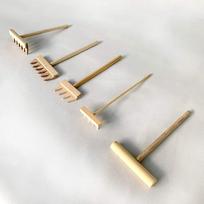 Dry Landscape Rake Sand Scraping Set (Rake, Stick, Rake) 5-Piece (Boxed) smėlis