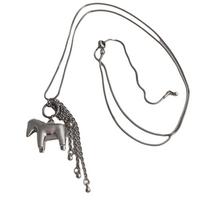 Adjustable Pony Pendant Choker Zinc Zinc Alloy Snake Chain Necklace Tassel Pendant Chain  Daily Use sidabras