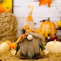 Charming Thanksgiving Burlap Gnome Decoration Featuring Harvest Cap And Seasonal Accents Male