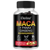Maca šaknis (Juoda, Raudona Ir Geltona) Maisto papildas, su žolelių ekstraktais, 120 minkštų kapsulių 120 Capsules