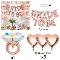 Bride To Be Balloons Set Rose Gold Wedding Decorations Letter And Diamond Ring Foil Balloon  Interior and exterior decoration Other