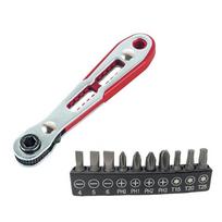 36 Teeth Ratchet Screwdriver Wrench Set with 10 Bits and 90 Degree Handle Designed for Tight Spaces and Detail Work