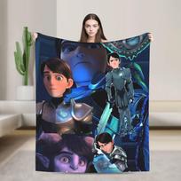Trollhunters Tales Of Arcadia Flannel Blanket  Soft Throw Blanket for Couch Bed Airplane Travel Pattern Bedspread Sofa Bed Cover 75x90cm