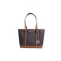 MICHAEL KORS Jet Set Travel Presbyopia Printed Retro Letters Logo Tote Bag Tote Bag Shopping Bag Artificial Leather Shoulder Bag Women's Brown ruda