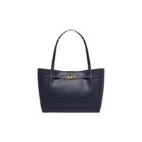 MICHAEL KORS handbag REED solid color gold logo logo open magnetic buckle cowhide tote bag tote bag shopping bag hand shoulder bag large size women's mėlyna