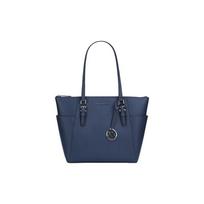 MICHAEL KORS Charlotte Large Capacity Letter LOGO Solid Color Commuting Leather Leather Shoulder Crossbody Bag Regular Women's Navy Blue mėlyna