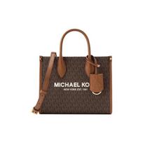MICHAEL KORS Mirella 19 Classic Letter Print Logo Zipper Closure Coated Canvas Handbag Shoulder Bag Crossbody Bag Small Women's Brown small ruda