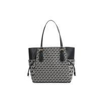 MICHAEL KORS Voyager Logo Printed Adjustable Handle Cotton Tote Bag Shopping Bag Shoulder Bag Medium Women's Black juoda