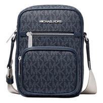 MICHAEL KORS Jet Set Letter Logo Zipper Closure Coated Canvas Crossbody Bag Medium Women's Navy Blue mėlyna