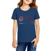 Children's Casual Short Sleeve T-Shirt Artemis II Space Mission Graphic Print Comfortable Fit Lightweight Fabric Suitable for Everyday Wear 100 tamsiai mėlyna