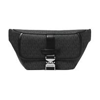 MICHAEL KORS Hudson Logo Print Coated Canvas Belt Bag Men's Black juoda