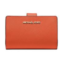 MICHAEL KORS Logo Bifold Leather Wallet Medium Women's Red Clay raudona