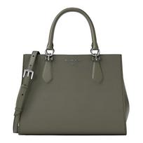 MICHAEL KORS MARILYN Silver Label Logo Design Leather Handbag Medium Women's Olive sidabras