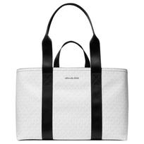 MICHAEL KORS COOPER brand logo coated canvas shoulder crossbody handbag men's white balta