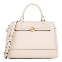 MICHAEL KORS REED Logo Gold Hardware Cowhide Shoulder Crossbody Handbag Large Women's Creamy White auksas