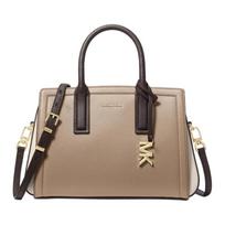 MICHAEL KORS Laila adjustable shoulder strap cowhide Tote bag Tote bag shopping bag shoulder crossbody handbag small size women's taupe and milk white balta