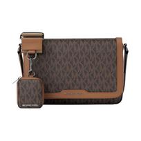 MICHAEL KORS Hudson Logo Adjustable Strap Coated Canvas Crossbody Bag Mini Men's Brown ruda
