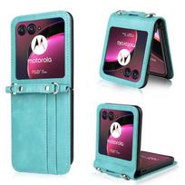 Leather Case For Motorola Razr 70 60 0 Ultra Moto Razr 40 Razr+     Wallet Cover With Lanyard Card Holder Coque Moto Razr 50