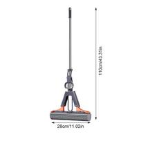 PVA Sponge Roller Mop Squeeze Self-Draining Mop With Adjustable Handle No-Wash Lazy Mop Reusable Sponge Home Floor Cleaning Tool