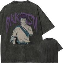 Yuta Okkotsu Pure Love T-shirt Jujutsu Kaisen Tee Vintage Washed Retro Anime Streetwear Manga Mens Clothes S
