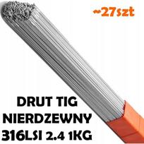 Drut Spawalniczy Pręty Tig Inox 316Lsi 2,4Mm 1Kg Nierdzewny Do Chromoniklu