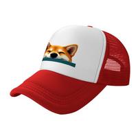 Corgi Dog Face Design Mesh Trucker Hat Breathable Baseball Cap for Unisex and Women Fashion Animal Print Adjustable Hat