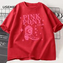 Pink Pony Club Chappell Roan Cowgirl Boots Tshirt Women Hip Hop Fashion Country Music T Shirt Lady Girl Fashion Tee Streetweawr S