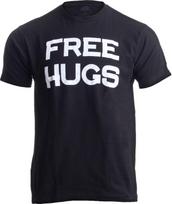 Free HUGS | Cute, Funny Optimist Humanist Silly Hugging Men Women T-Shirt S įvairiaspalvis