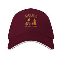 I Like Golf And Bourbon And Maybe 3 People Baseball Cap Trucker Hat Rave Unisex's big size hat sun caps Golf Unisex Women's