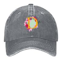 New Floral Monogram Letter D Initial Yellow Lettering Baseball Cap fun hats New Hat Beach Outing Unisex Womens