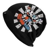 Retro The Cuphead Bonnet Hats Autumn Winter Outdoor Skullies Beanies Hat Game Anime for Unisex Women Summer Head Wrap Cap One Size