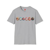 Adorable Daruma Doll T-Shirt: Kawaii Japanese Lucky Charm Tee S įvairiaspalvis
