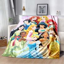 Snow White & Seven Dwarfs Halloween Flannel Blanket, Soft Warm Throw with Pumpkin Print for Bed Sofa and Couch 80cm x 120cm