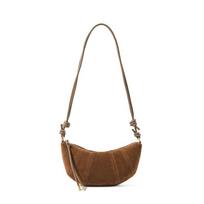 Super fire new dumpling bag commuter design sense niche leather retro matte cowhide messenger bag female croissant bag