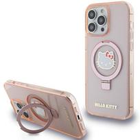 Etui Hello Kitty Ring Stand Glitter Electrop Logo Magsafe Do Iphone 15 Pro Max, Różowy/Pink
