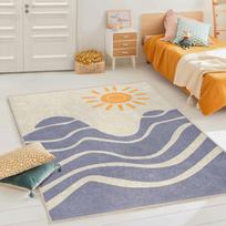 Boho Newborn Rug Mid Century Rectangular Toddler Carpet Abstract Nursery Rug Mat Kid's Room Soft Non-slip Mat Bedroom Decor Rugs 40X60cm-16x24in