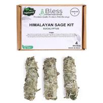 Bless-International Himalajų-Šalavijų-Eukalipto-Smilkalai Premium-100%-Natūralūs-ir-Organiniai Rankų-Darbo-4-Colių-Ilgio