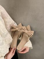 Fashion Chic Pointed - Toe Mule Slides | Bow Detail, Multi - Color Options, Ideal for Casual & Dressy Outfits 35 abrikosas