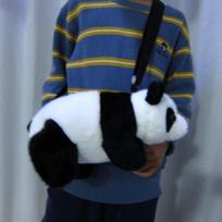 Panda schoolbag plush toy children's messenger bag backpack doll giant panda doll boutique grab machine doll The satchel is about 28 cm. white