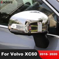 For Volvo XC60 XC 60 2018   Chrome Car Rearview Mirror Cover Trim Side Wing Mirrors Cap Shell Overlay Accessories