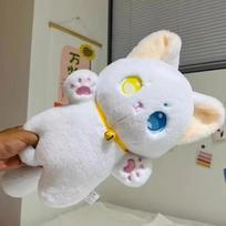 25cm Black and White Cat Plush Toy Grab Stuffed Animal Patung Dolls Children's Toys 25cm balta