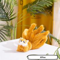 new real life fox model plastic&furs nine-tail fox handicraft decoration gift about 21x7cm a2916 oranžinė
