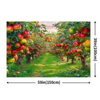 2D Lush Apple Tree Garden Backdrop for Family Photoshoot 47.2x31.5inch/120*80cm