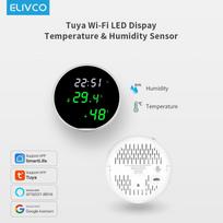 Tuya WiFi Temperature Humidity Sensor,Smart Indoor Hygrometer Thermometer,With LCD Display Backlight,Support Google Home Alexa