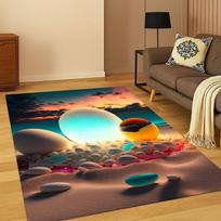 Colorful Pebble rainbow Cobblestone Stone Carpet Rug for Bedroom Living Room Sofa Playroom Doormat Home Decor,Area Rug Non-slip 40x60cm