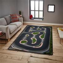 Racing Car Track Circuit Carpet Mat Rug Racing Course Pattern Home Decoration Floor Rugs for Living Room Bedroom Kids Room Rug 40x60cm