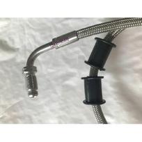 Motorcycle PTFE smooth bore stainless steel braided disc brake hoses clutch lines kits with stainless steel fittings 41cm